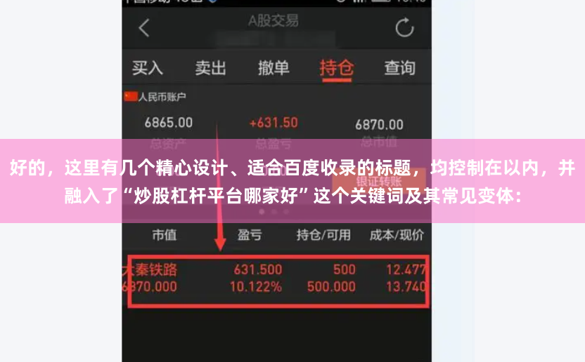 好的，这里有几个精心设计、适合百度收录的标题，均控制在以内，并融入了“炒股杠杆平台哪家好”这个关键词及其常见变体：